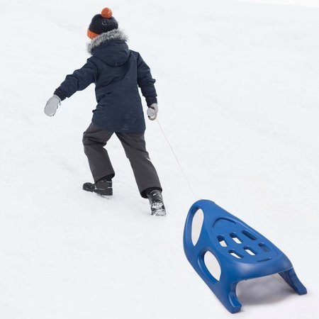 Gardenised Kids Winter Plastic Outdoor Snow Sleigh Ice Sled, Kids over 5 Years, Blue QI004217.BL
